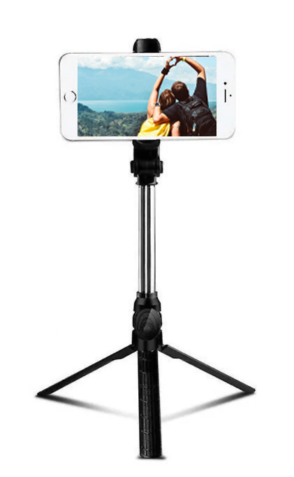 фото Монопод для селфи со штативом selfie stick tripod bluetooth xt-10p black