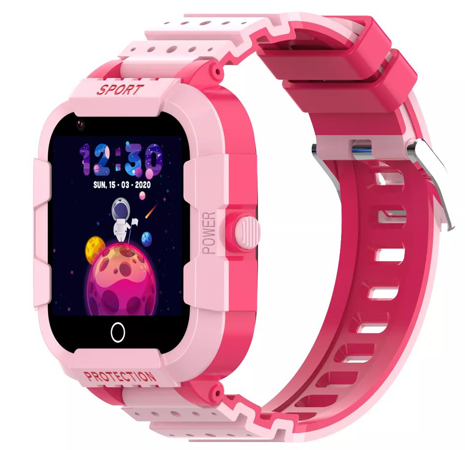 фото Детские 4g lte смарт-часы с камерой и gps-трекером wonlex kt12 pink