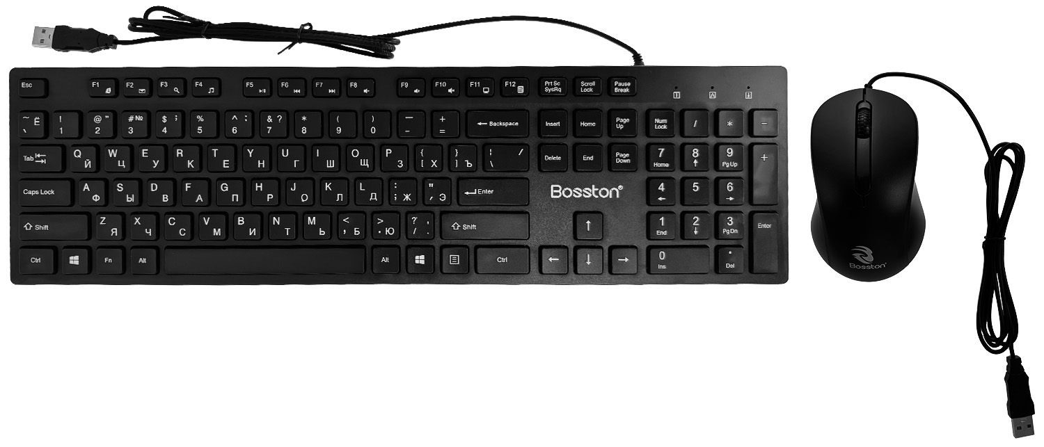 Купить Bosston Wired Keyboard and Mouse Combo (D8200) Black