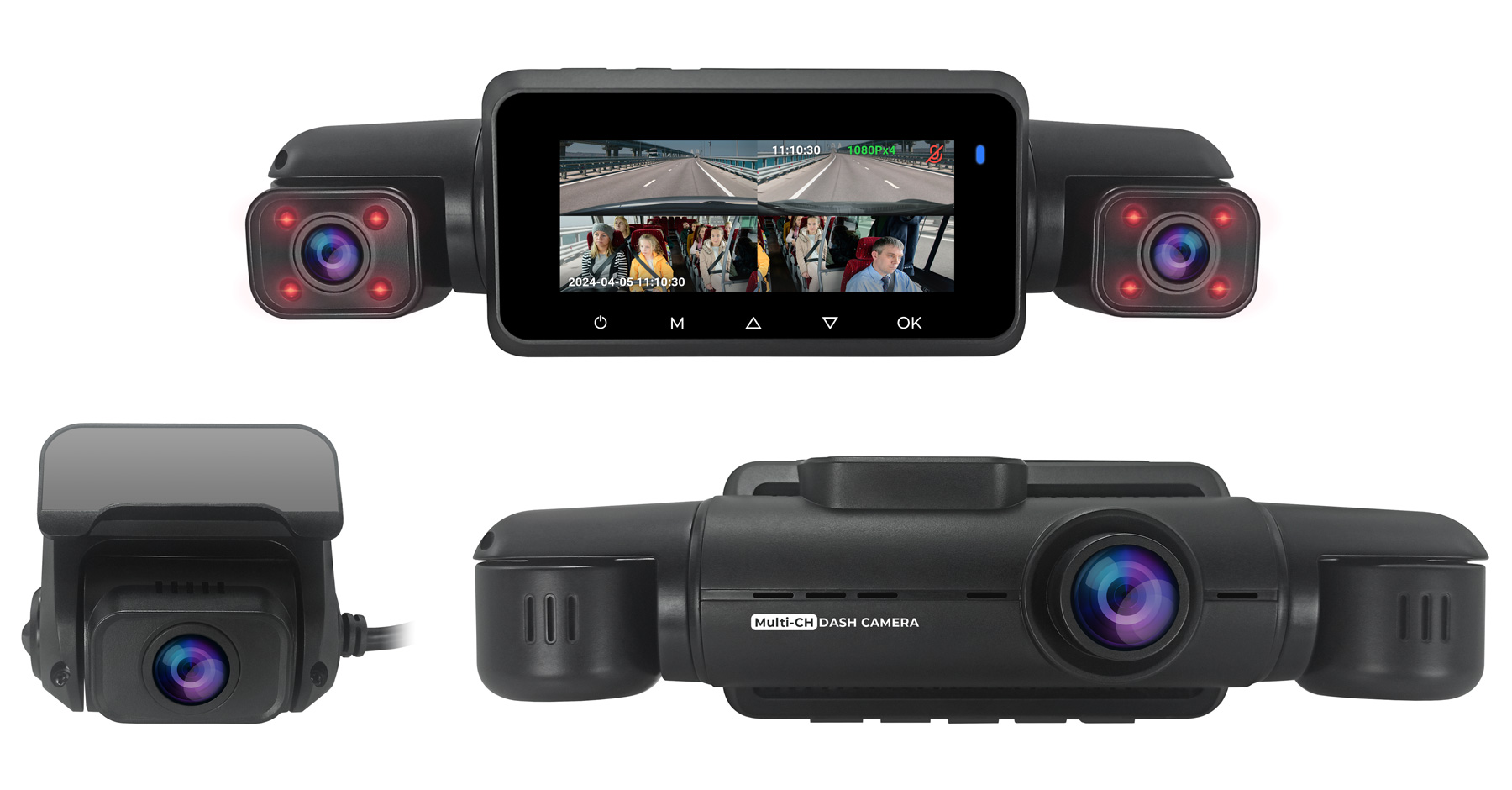 Автомобильный видеорегистратор CARCAM 4CH FullHD (4x1080p) Super Real View 360º WiFi DASH CAM GPS DVR CC-365 видеорегистратор 70mai dash cam a400 1 rear cam sett red