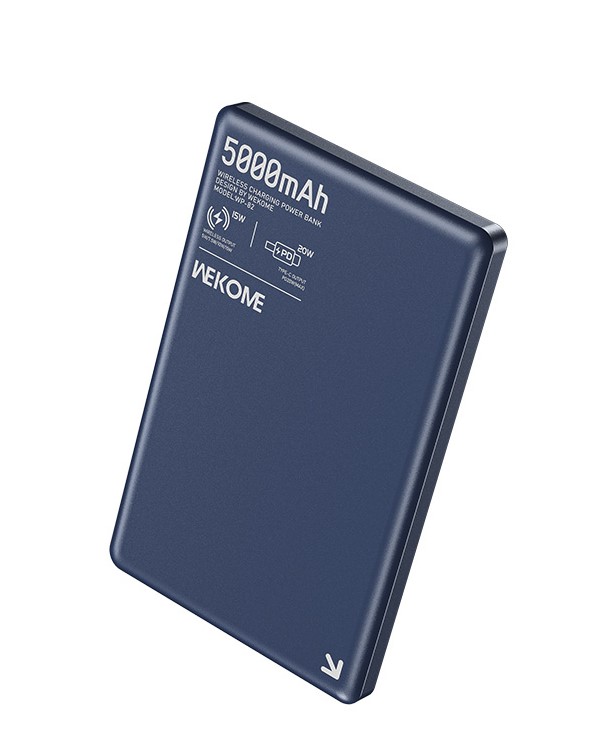 

Беспроводной магнитный аккумулятор Wekome Blade Ultra-Thin Magnetic Wireless Power Bank 15W 5000 mAh Type-C (WP-82) Blue