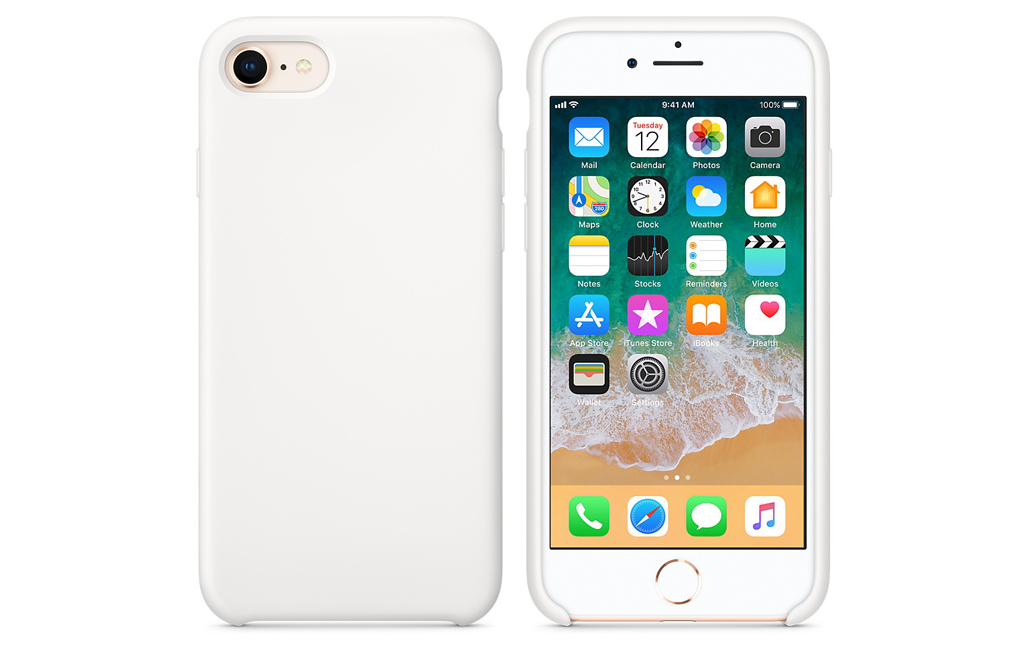 фото Чехол для iphone 8 silicon case белый каркам