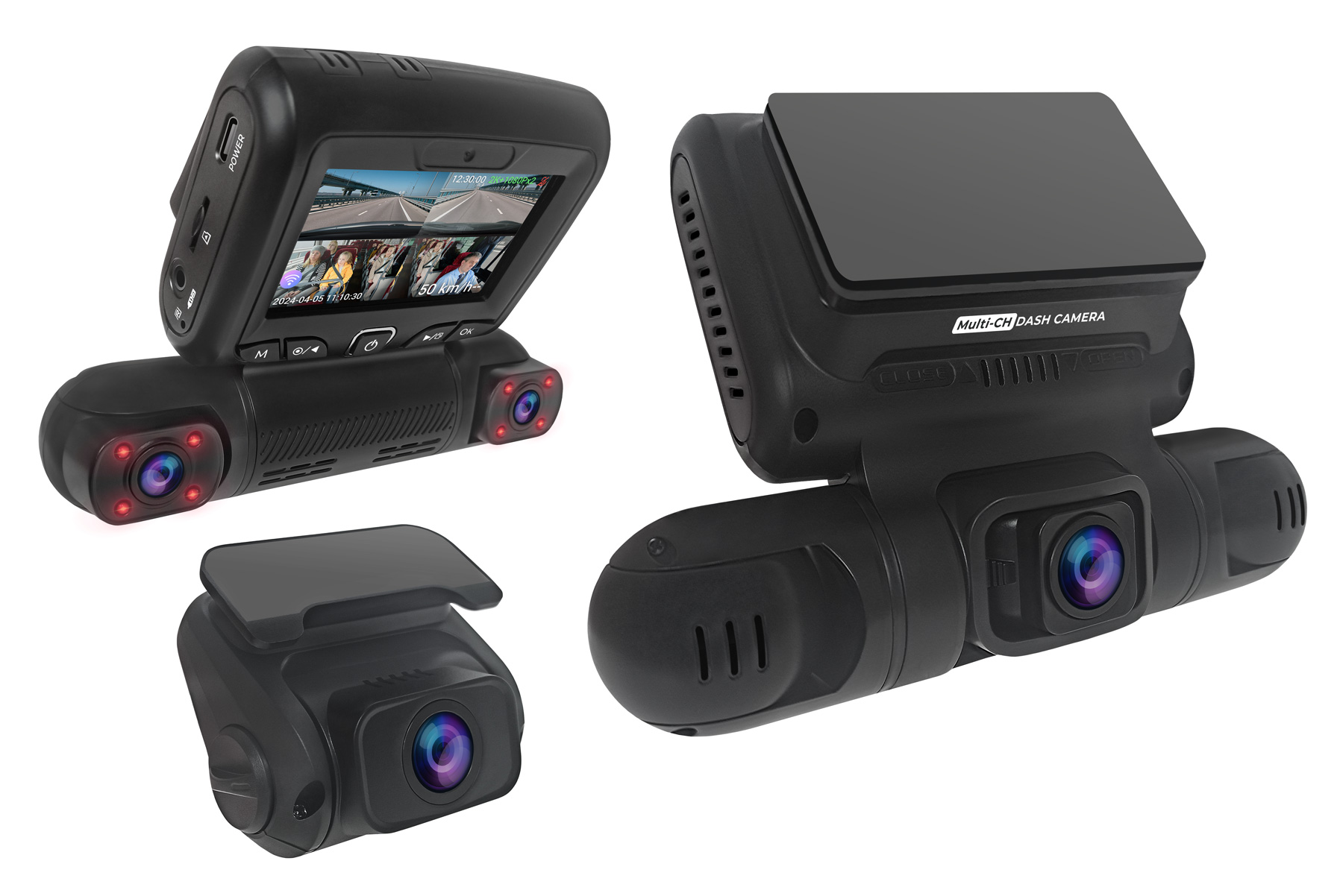 Автомобильный видеорегистратор CARCAM 3CH (2K+2x1080p) Super Real View WiFi DASH CAM GPS DVR СС-362