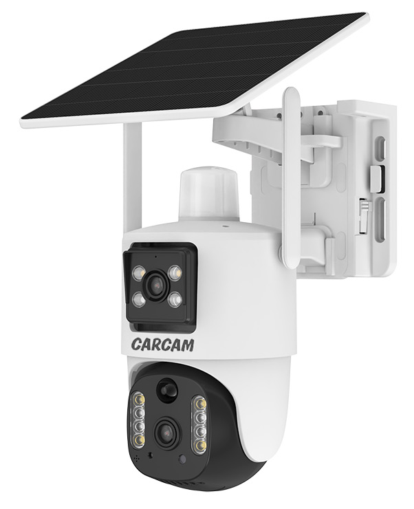 Поворотная 4G-камера с двумя объективами и солнечной батареей CARCAM 4MP Solar Outdoor PTZ Dual View Camera V380BP5-4G поворотная 4g камера с двумя объективами солнечной батареей и 10 кратным гибридным зумом carcam 3mp solar outdoor ptz 10xzoom dual lens camera v380p9dl 4g