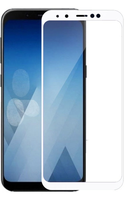 Защитное стекло для Samsung A8 Plus (2018) с рамкой КАРКАМ