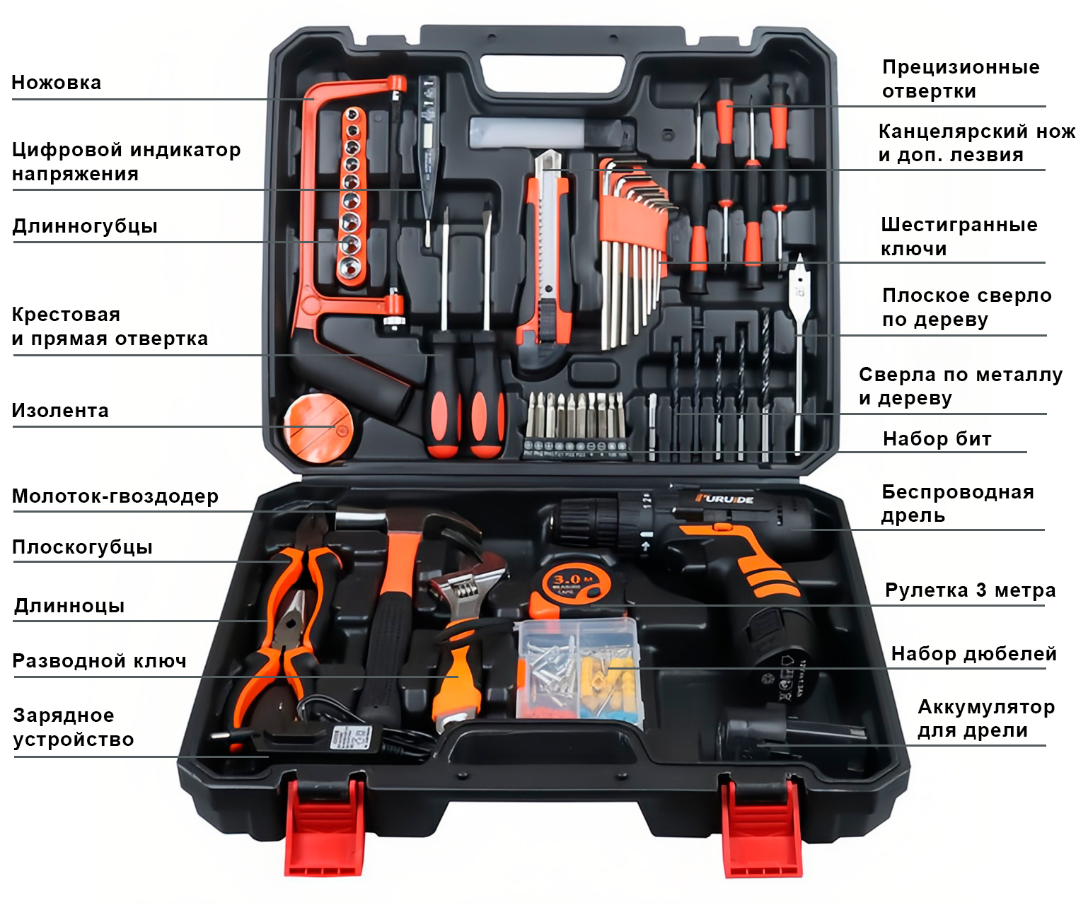 Купить Electric Drill Household Tool Set 102 in 1 (ZH102IN1)