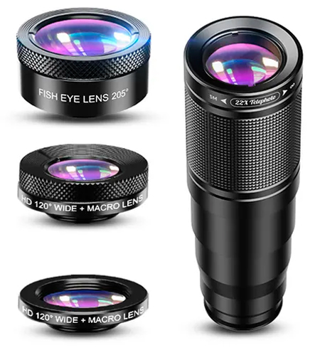 фото Комплект объективов для телефона apexel zoom lens kit (22x105-4in1) carcam