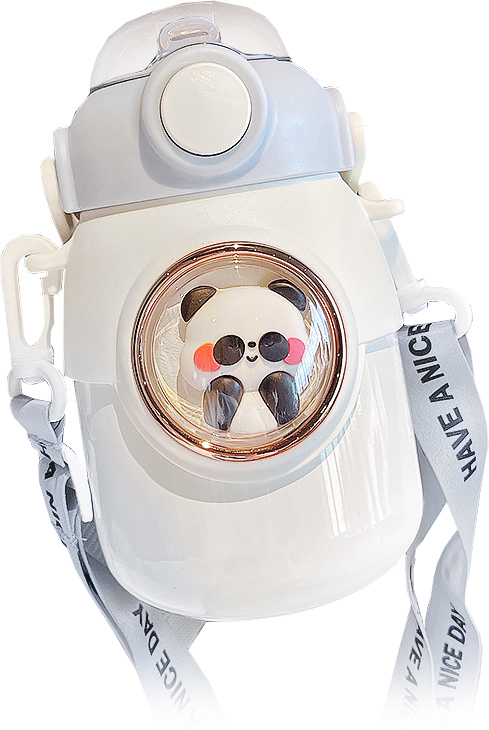Детский термос с трубочкой и ремешком  Modengo Space Capsule Vacuum Cup (A0118) White Modengo - фото 1