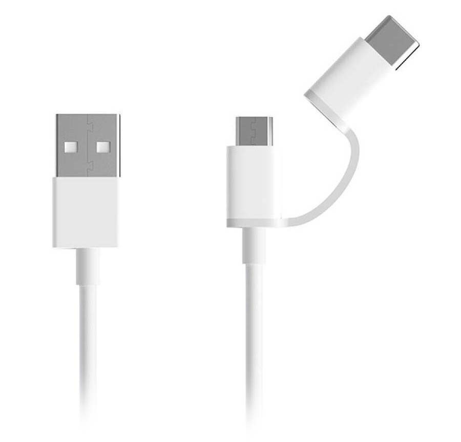 Xiaomi ZMI USB Type-C/Micro 100cm Белый (AL511) Кабель 2 в 1 КАРКАМ