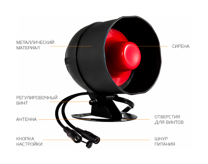 Купить CARCAM Tuya Wi-Fi Big Sound Outdoor Siren 105WT