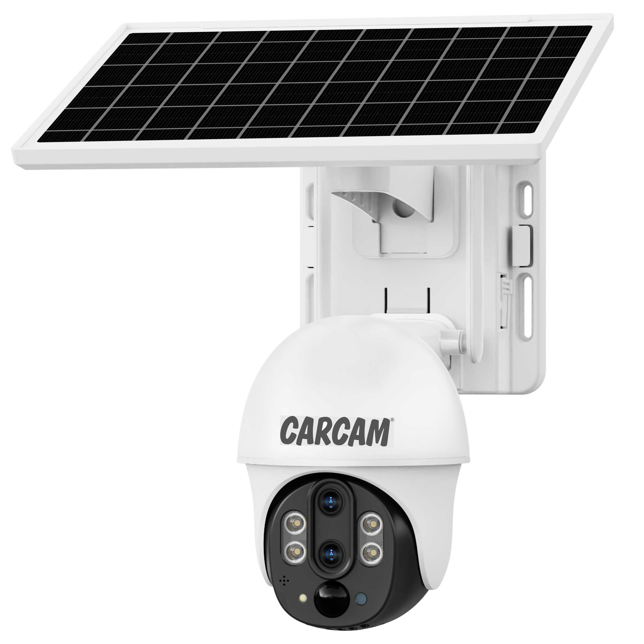 Поворотная 4G-камера с двумя объективами, солнечной батареей и 10-кратным гибридным зумом CARCAM 3MP Solar Outdoor PTZ 10xZoom Dual Lens Camera V380P9DL-4G wi fi камера c солнечной панелью carcam 2mp solar outdoor ptz camera v380p5pro wifi