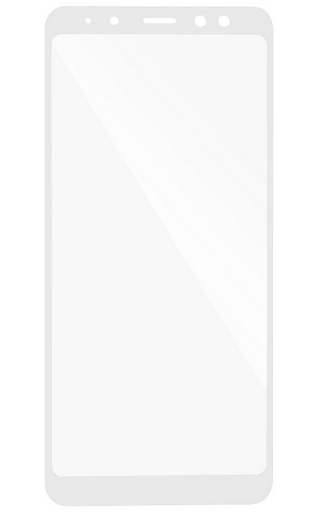 Защитное стекло для Samsung A8 Plus (2018) 5D Full Fac белый КАРКАМ