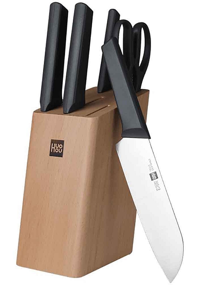 Xiaomi Huo Hou Fire Kitchen Steel Knife Set youth ver. (6 предметов с подставкой) КАРКАМ
