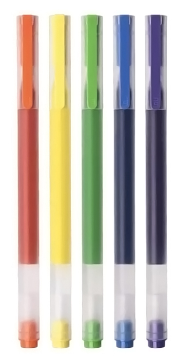Набор цветных ручек Xiaomi Mi Gel Ink Pen (MJZXB03WC)(5 шт) сменный стержень для 4х цветных шариковых ручек tombow reporter 4 0 7 мм красный