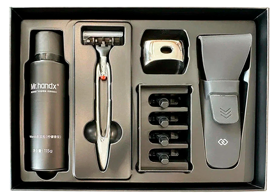 Набор для бритья Xiaomi Huanxing Little Rocket Manual Shaver 9pcs Set (H200-9) professional old fashioned manual razor stainless steel shave men s face shaver coiffeur tool accessories