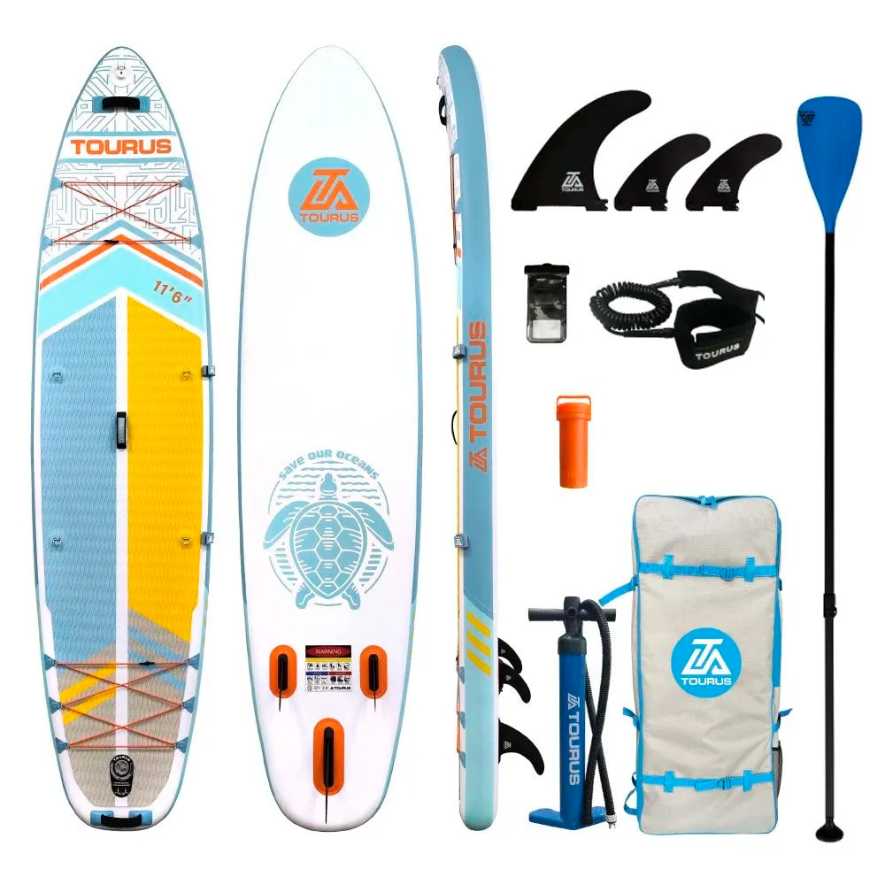 Сапборд Tourus Inflatable SUP Board 350×86×15cm White and Blue, TS-CA01