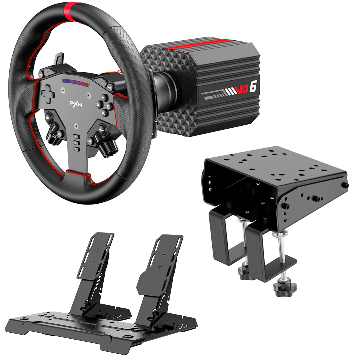 Купить PXN VD6+WAS+PDHM G2+Z9 Gaming Steering Wheel Bundle