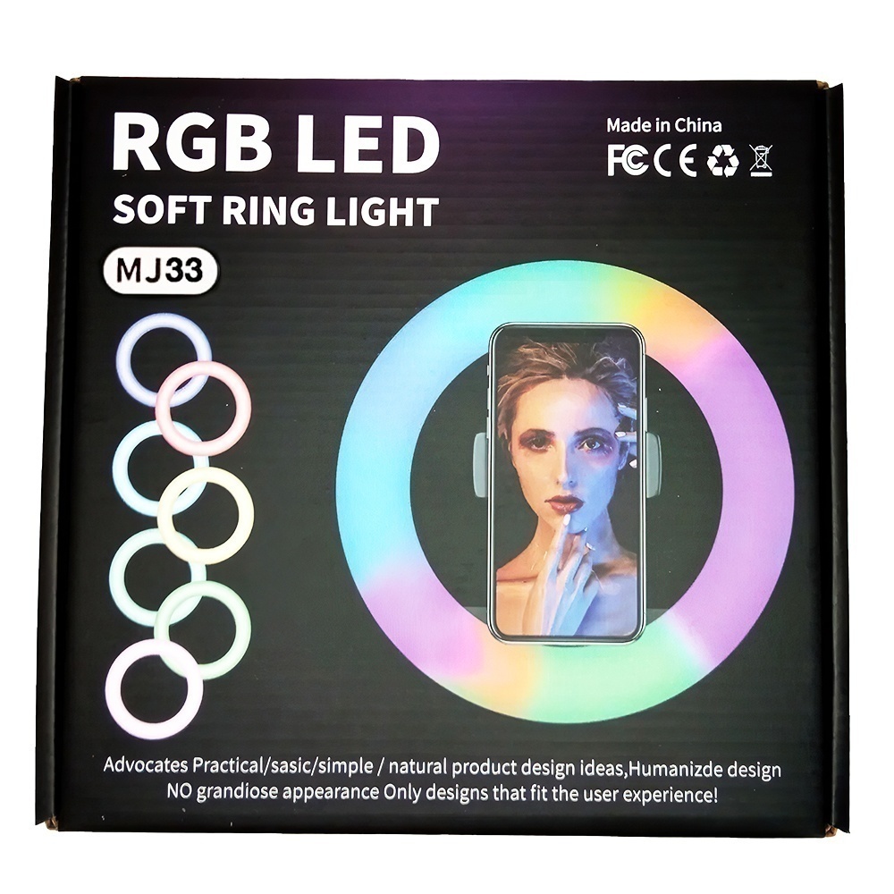фото Кольцевая лампа mj33 rgb led soft ring light 33cm (без штатива) каркам