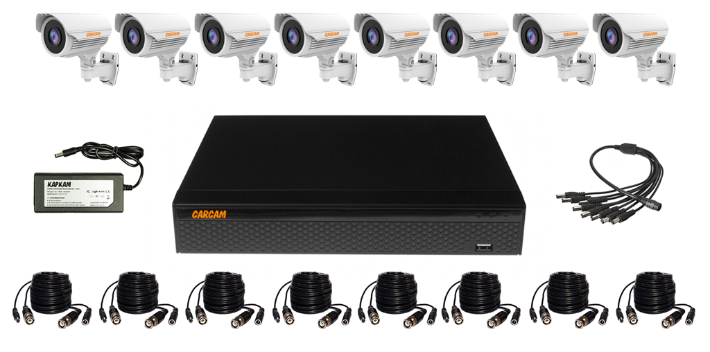 Готовый комплект видеонаблюдения CARCAM KIT 2M-27 8 камер