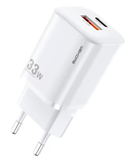 

Зарядное устройство Wekome Fast Charging PD+QC 33W GaN Charger A+C (WP-U140) White