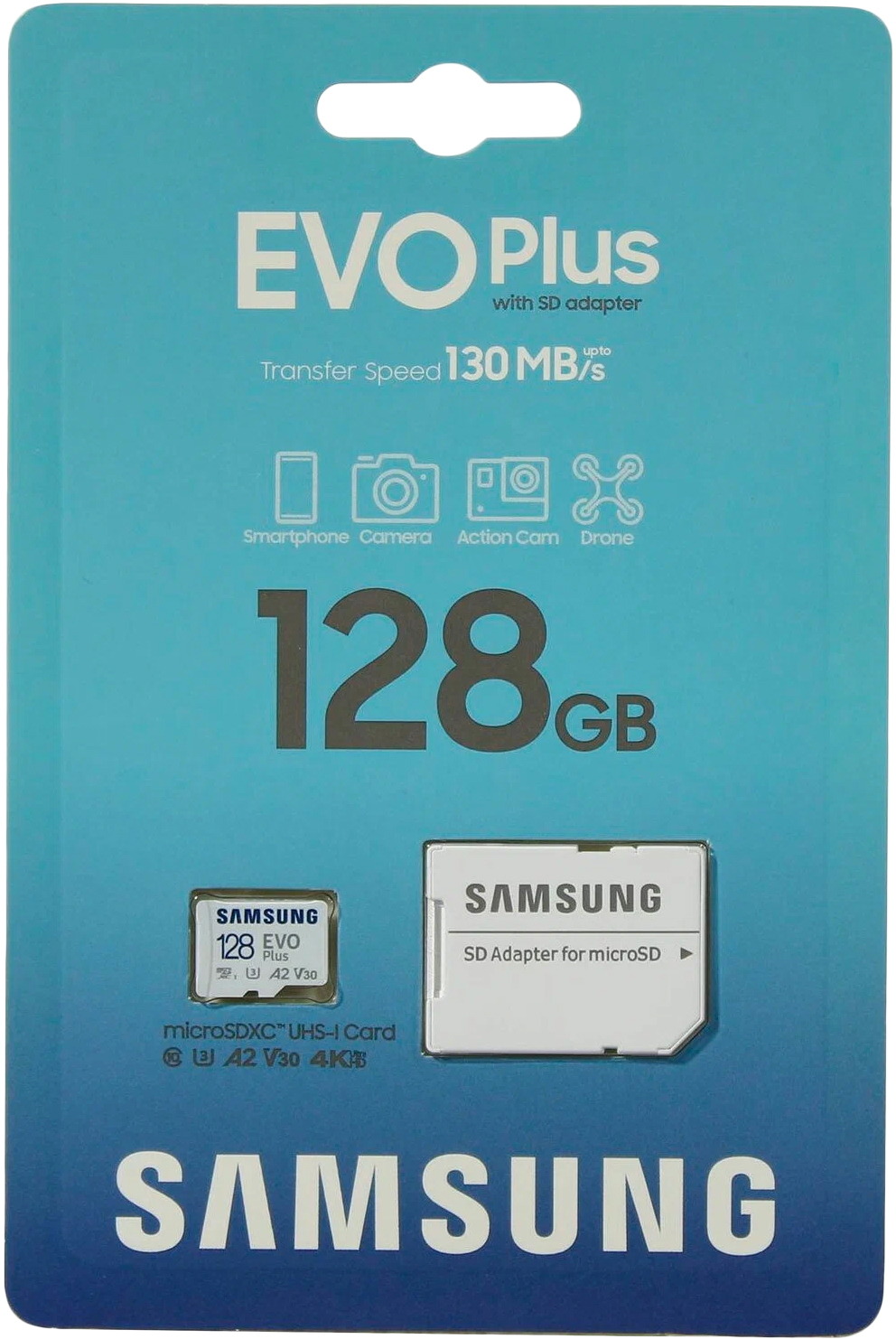 Samsung EVO Plus 128GB microSDXC UHS-I Card (MB-MC128KA/AM), Карты памяти 