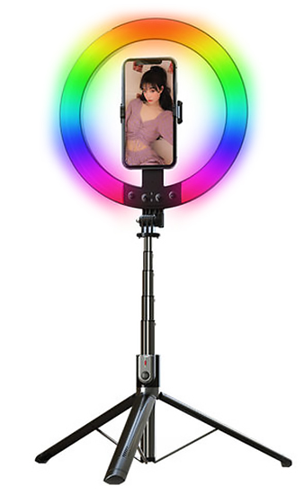 Selfie Stick Tripod Bluetooth RGB P100 КАРКАМ - фото 1