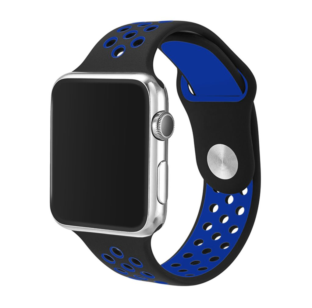 

Ремешок для Apple watch 38mm Nike Silicon Loop чёрный/синий