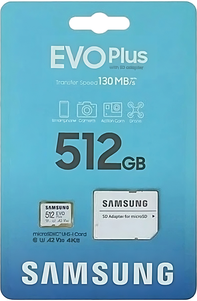 Карта памяти Samsung EVO Plus 512GB microSDXC UHS-I Card (MB-MC512KA/UE) карта памяти samsung microsdxc 256gb evo select microsdxc class 10 uhs i u3 sd адаптер mb me256ka am