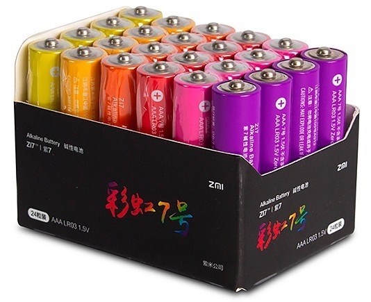 Батарейки алкалиновые Xiaomi ZMI Rainbow Z17 AA724 (24шт. ААА) КАРКАМ