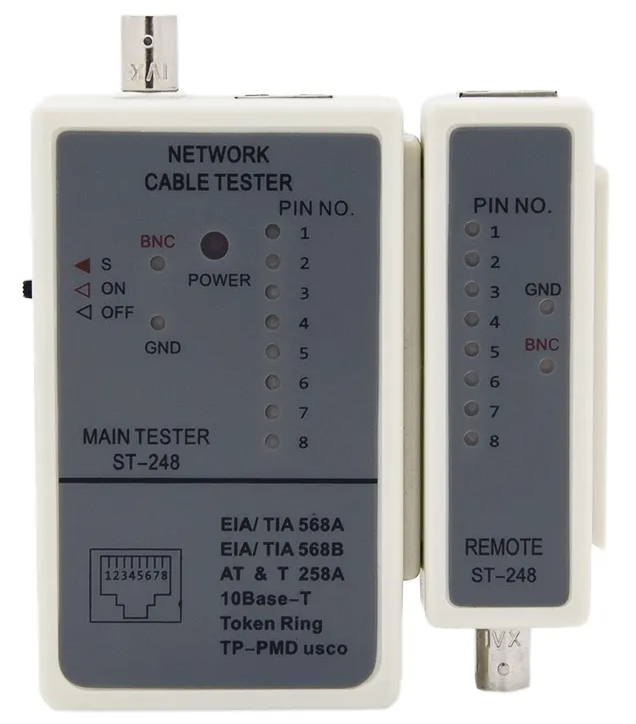Тестер локальной сети CARCAM CT248 Тестер витой пары и BNC кабеля набор инструментов для обжима витой пары и коаксиального кабеля lanmaster