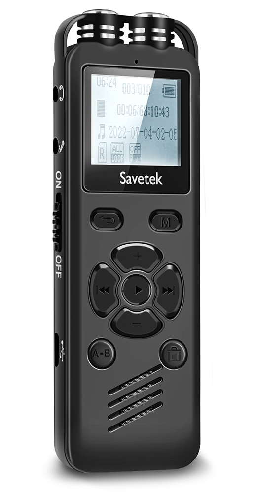 Диктофон Savetek GS-R69 16GB профессиональный цифровой диктофон с двойным стерео микрофоном savetek t60 16gb