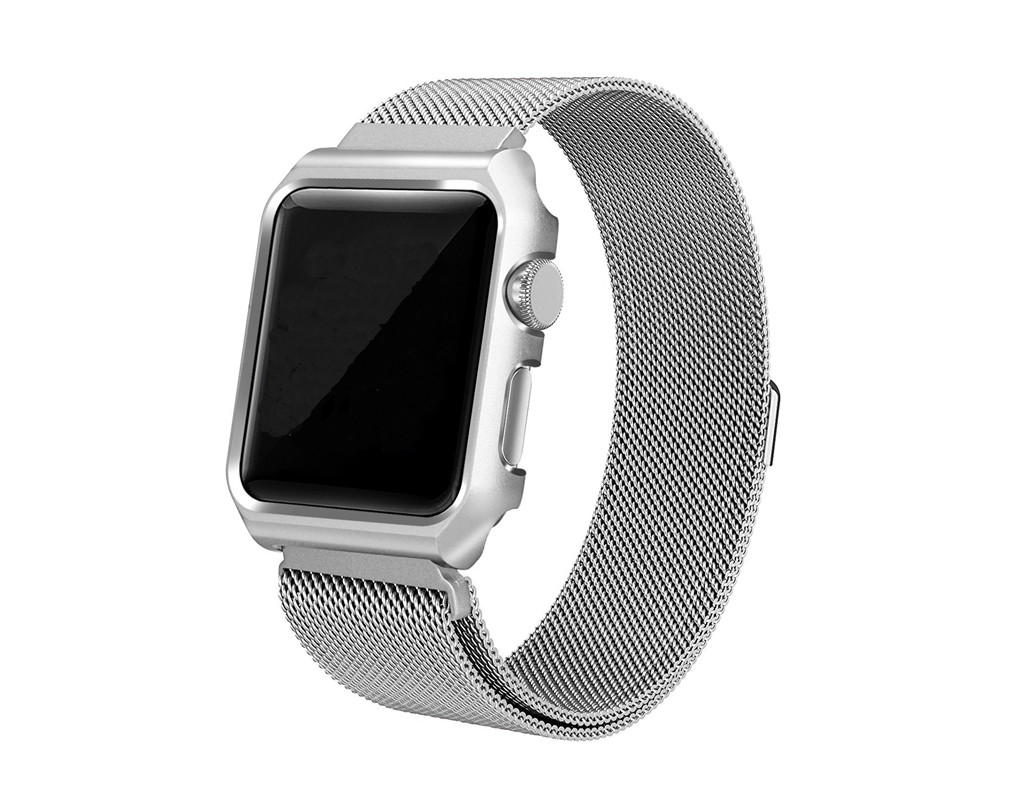 фото Ремешок для apple watch 42mm one body milanese loop металл серебро carcam