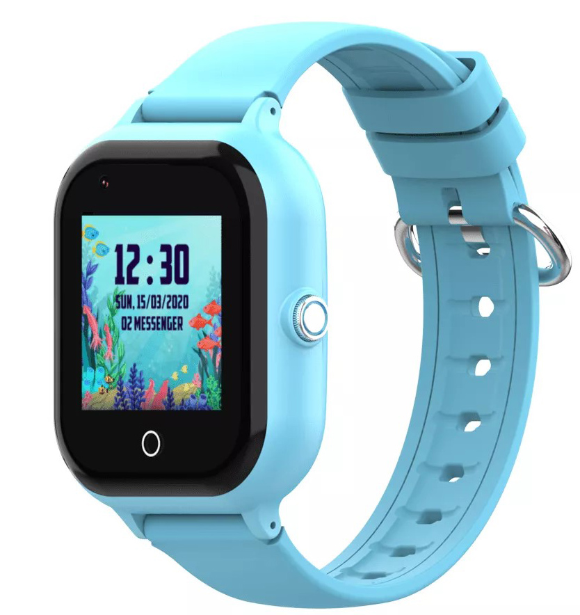 Детские 4G LTE смарт-часы с камерой и GPS-трекером WONLEX KT24 BLUE