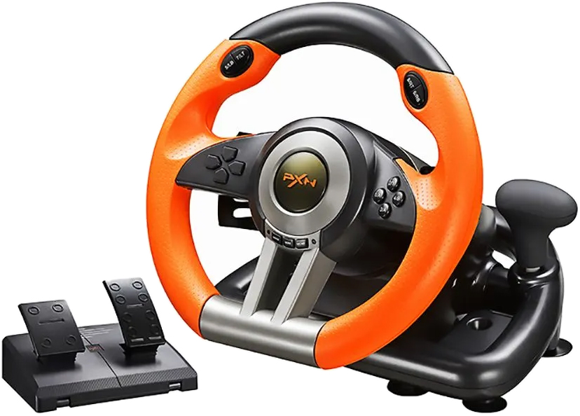 Игровой руль с педалями PXN V3PRO Racing Wheel Orange PXN - фото 1