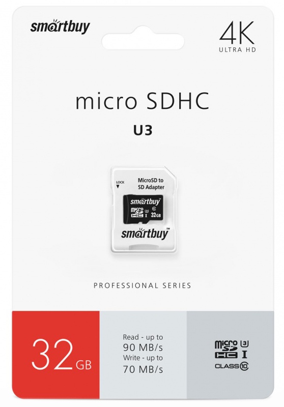 SmartBuy microSDXC 32GB Class 10 U3 Pro КАРКАМ - фото 1