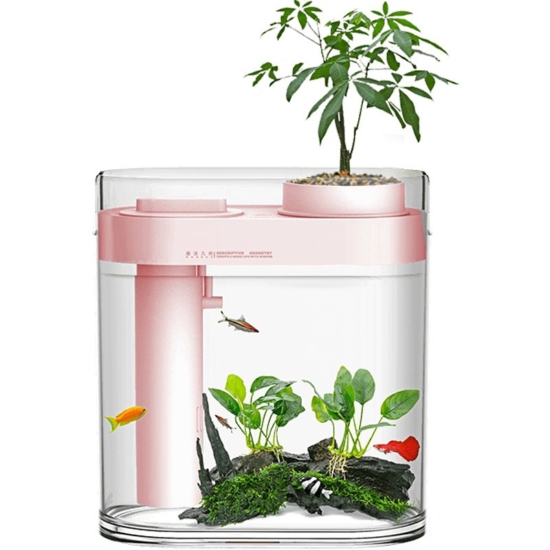 Аква-ферма Xiaomi Descriptive Geometry Amphibious Fish Tank (HF-JHYGQC 001) Pink КАРКАМ - фото 1