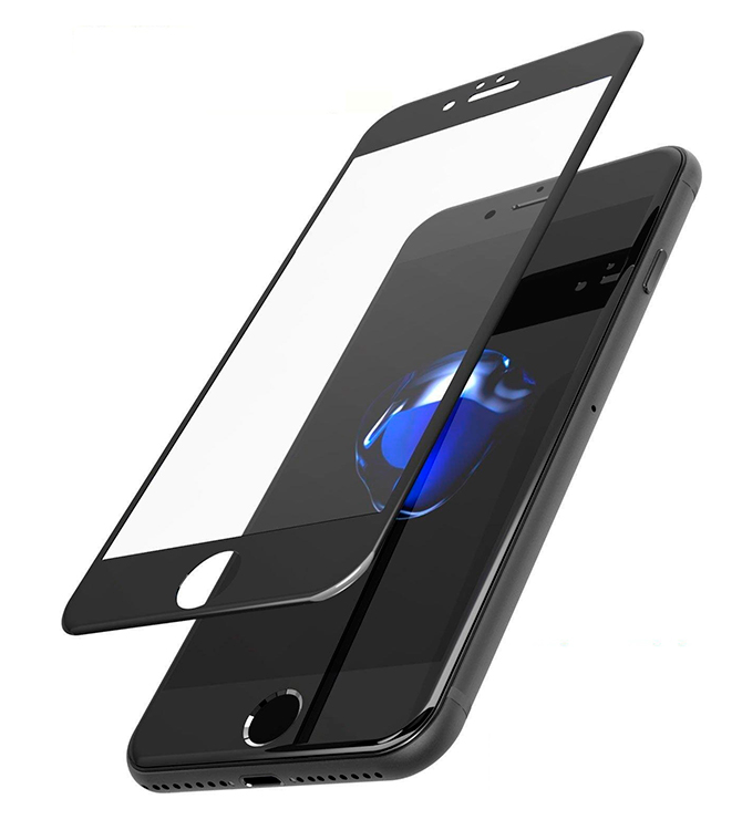 Защитное стекло для iPhone 7 Plus / 8 Plus 5D 0.3mm без упаковки чёрный КАРКАМ