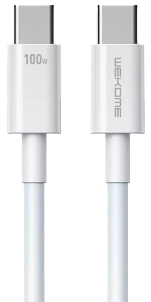 Зарядный кабель Wekome Origin Series Fast Data Cable Type-C to Type-C 1m 100W (WDC-182) White