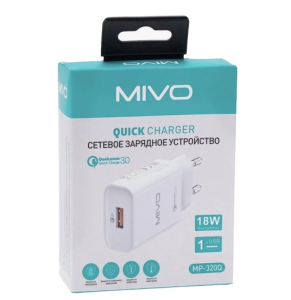 Зарядное устройство Mivo MP-320Q Quick Charger 18W, Зарядные устройства и адаптеры 
