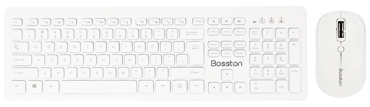 Купить Bosston Wireless Keyboard and Mouse Combo (WS500) White
