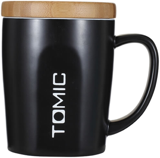 Кружка с бамбуковой крышкой Xiaomi TomicCeramic Cup With Bamboo Cover Black (TCL1314) Xiaomi