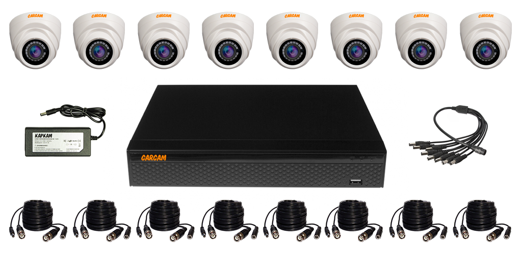 Готовый комплект видеонаблюдения CARCAM KIT 2M-24 8 камер