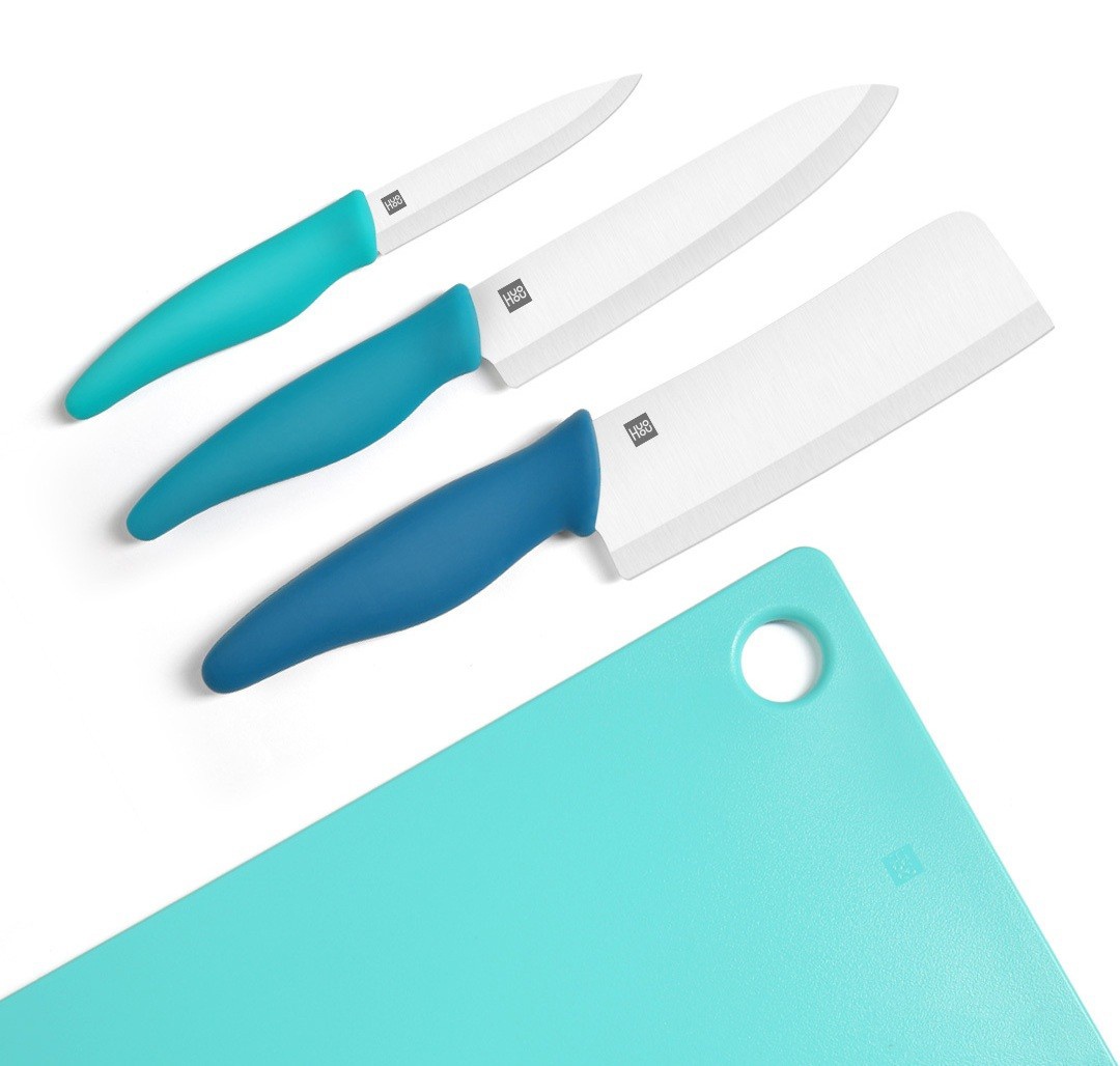 фото Набор ножей и разделочная доска xiaomi huo hou ceramic knife chopping block kit (hu0020)