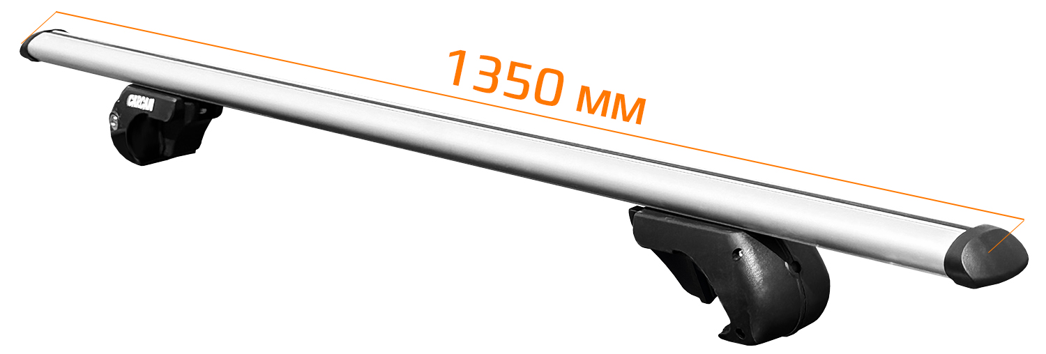 Купить Багажник на рейлинги CARCAM ROOF RAIL 1350 мм 1 поперечина (CC8706) Silver
