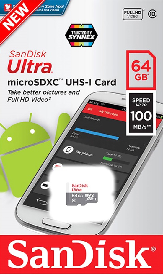 SanDisk Ultra 64Gb microSDXC Class 10 (SDSQUNR-064G-GN3MN) КАРКАМ - фото 1