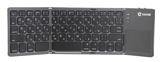 Беспроводная клавиатура  Vontar BT-033 Portable Folding Wireless Keyboard with Touchpad for IOS/Android/Win (RUS) 2 4g wireless touchpad keyboard