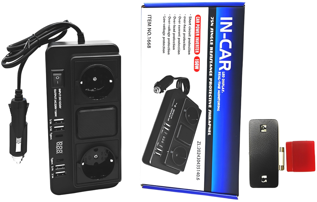 Купить CARCAM IN-CAR Intelligent Car Power Inverter 150W (M1668)