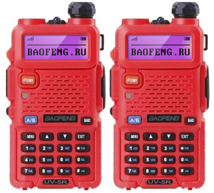 Набор раций Baofeng UV-5R - RED 2шт. антенна складная двухдиапазонная для раций baofeng 108 см