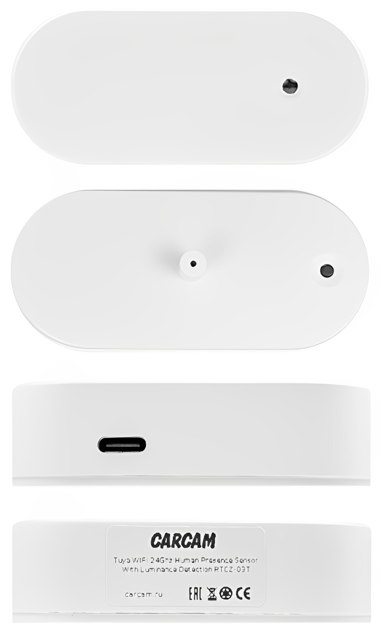 Купить CARCAM Tuya WIFI 2.4Ghz Human Presence Sensor With Luminance Detection RTCZ-03T