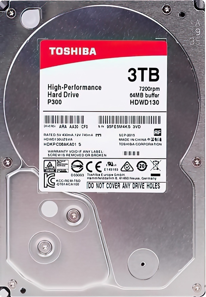 Toshiba P300 HDWD130UZSVA, 3ТБ, HDD, SATA III, 3.5